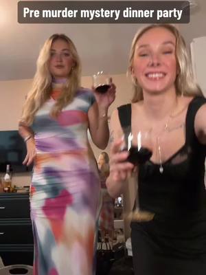 A post by @tinsleysarrett on TikTok caption: @AlyssaCrowley didnt fill up my wine glass #fyp #murderonthedancefloor 