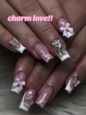 A post by @nails.gsk on TikTok caption: AD|| @Justnails Shop, mich kriegt man ja immer mit charms🤭 #fürdichseite #fyp #manicure #nails #nailart #watchme #charms 