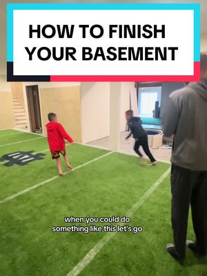 A post by @benderhomes on TikTok caption: Don’t do this to your basement! The ultimate basement renovation. #DIY #fyp #renovation #contractor #homerenovation #basement #basementremodel #benderhomes #football #notredame #remodel #homeremodel 