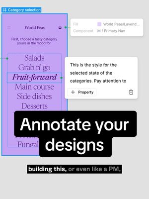 A post by @mdeandesign on TikTok caption: Had a fun chat with my dev pal all about the basics of annotations, what they are, when and where to use them and how you micht implement them in Figma.  Part 1 of… many. Wondering how yall annotate your work. Do you chat with your dev counterparts about what kind of annotations and measurements are helpful? What questions do you have about this part of the collaboration process 🙏🏼 #designtips #uxdesigntips #figmadesign #devmode #figmatips #productdesignerlife 