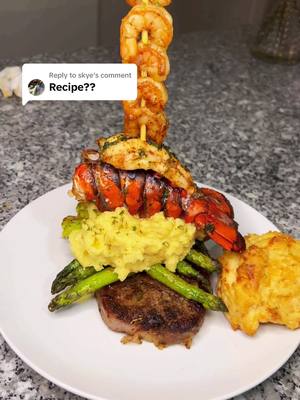 A post by @dineinwithdenise on TikTok caption: Replying to @skye Reposting last years vday meal, this was so good yall!! 🤤 #Foodie #cooking #goodeats #valentinesdaydinner #valentinesmeal #ValentinesDay #surfandturf