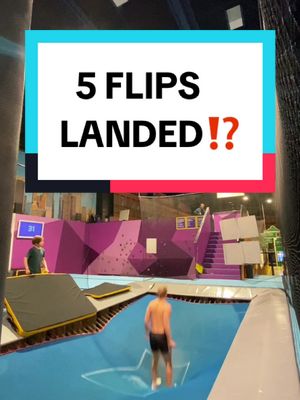 A post by @sainioaleksi on TikTok caption: First quintback in 5 months 🤯 Scary hours... #worldsfirst on maxair 💥 ILMAN PAITAA ERIKOISLUVALLA‼️#flips #trampoline #supertrampoline #quint #backflip I AM A TRAINED PROFESSIONAL DO NOT ATTEMPT