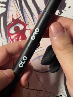 A post by @son_samu.art on TikTok caption: Obito Uchiha, drawing made entirely with @OLO™ marker #obito #naruto #drawing#draw #sonsamuart 