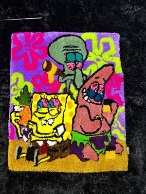 A post by @brielle__c on TikTok caption: spongebob custom rug❤️‍🔥😮‍💨#viral#like#customrug#t#art#spongebobsquarepants 