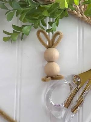 A post by @thedailydiyer on TikTok caption: I knew some-bunny was going to love these bead bunnies! Find the full tutorial on my YouTube @thedailydiyer  #easterdiy #easterbunny #eastercrafts #dollartreediy #thedailydiyer 