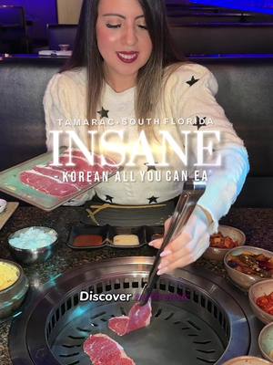 A post by @maniaticbites on TikTok caption: Korean All you can eat South Florida @hallyukbbq this is the best Korean BBQ a MUST stop 🔥 #allyoucaneatmiami #allyoucaneatbuffet #koreanbbqrestaurant #koreanbbqmiami  #miamirestaurants #miamifoodie 