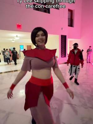 A post by @namiicos on TikTok caption: Don’t mess with the fire nation girlies 🔥😈 #avatarthelastairbender #avatar #tylee #mai #azula #katsucon 