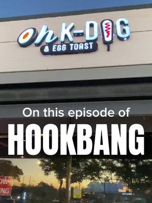 A post by @hookbang on TikTok caption: Watch our full video on YT link in the bio! Thanks Oh K-Dog for having us! #food #mukbang #ohkdog #korean #fyp #foodreview #austin #texas #koreancorndog #corndog @Oh K-Dog 