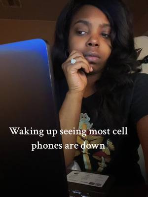 A post by @ebbiedipp on TikTok caption: When you wfh and you know its going to be slow #outage #att #wfh #leavetheworldbehind 