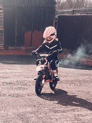 A post by @burnsy269 on TikTok caption: #dirtbike #justforfun #daddyanddaugther 