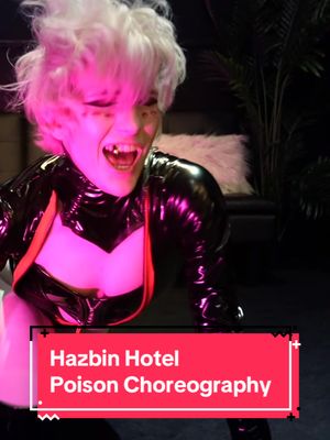 A post by @raphielle_ii on TikTok caption: I storyboarded it, I choreographed it. Go crazy. #hazbinhotel #hazbinhotelcosplay #angeldust #poison Filmed by @DstructiveFilmz 