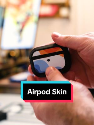 A post by @callmemanoli on TikTok caption: Putting a @dbrand skin on my AirPod Pros  #dbrand #airpods #apple #skins #custom #tech #edc #technology #art #fashion #unboxing #nyc #newyork