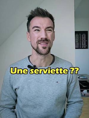 A post by @frances.con.romeo on TikTok caption: Petit dialogue en français pour s'améliorer 🇫🇷😊 Ne pas confondre les mots : papier / serviette / mouchoir. #français #french #frances #dialogue #apprendrelefrançais #learnfrench #aprenderfrances