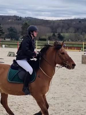 A post by @clem_and_vuiton on TikTok caption: Notre plus beau saut depuis longtemps 🥹🧡 #pourtoi #horseriding #equestrian #fyp #horse #clemvuitonandespoir #lovehorse #warmup #concours 