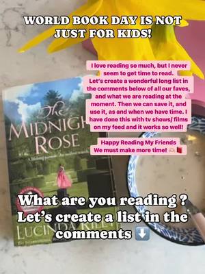 A post by @giftpop on TikTok caption: #worldbookday #readinglist #bookworm #bookclub #bookclubtiktok 📕 currently I reading The Midnight Rose by Lucinda Miller 