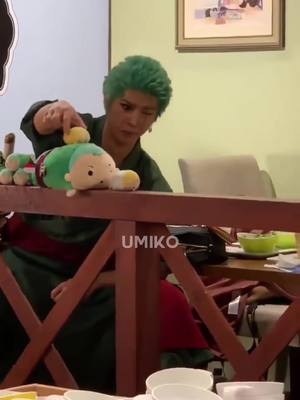 A post by @toraonya on TikTok caption: mini zosan plushies 🥰 #fy #zoro #cosplay #viral #onepiece #fypシ゚viral #zorocosplay #fypシ #onepiececosplay #zosan #sanji #fyp #fyppppppppppppppppppppppp 