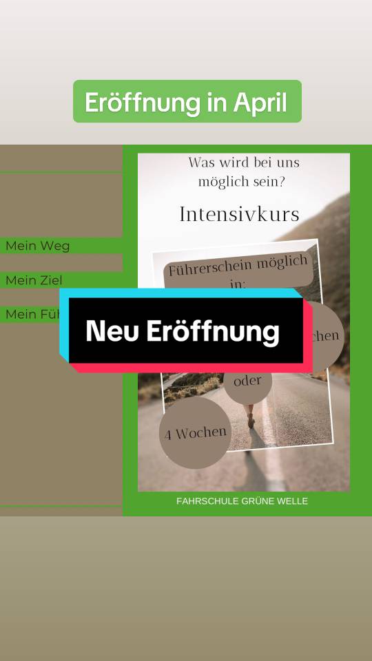 A post by @fahrlehrerkawa on TikTok caption: #fahrschule #neueröffnung #erfolg #fahrschulegrünewelle #führerschein #prüfung 