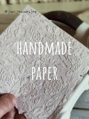 A post by @junkjournaljoy on TikTok caption: handmade paper #handmadepaper #papermaking