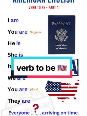 A post by @learnenglishnu on TikTok caption: Verb to be in English 🇺🇸 #English #learning #learnenglish #learningenglish #learningathome #تعلم #تعلم_انجليزي #تعلم_اللغة_الانجليزية #ingles #inglesonline #inglês #inglés #inglesfluente #learn_english #LearnOnTikTok #تعلم_اللغة_الانجليزية #تعلم_على_التيك_توك #fyp #foryourpage #learnwithtiktok #تعلم_الانجليزية #تعلم_الانجليزي #foryou #LearnOnTikTok 