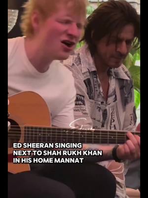 A post by @elenasrkedits on TikTok caption: Ed Sheeran singing next to Srk 😍 | #srk #shahrukhkhan #edsheeran #bollywood #srkfan #srkian #perfectedsheeran 