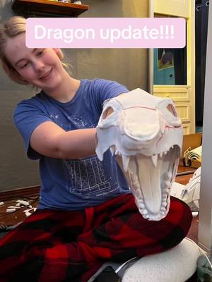 A post by @mazyn.az on TikTok caption: Hes finally coming out of his akward teen years!! And yet still has no name :(  #dragon #dragonpuppet #cosplayupdate #cosplaymaking #renfaire #CapCut 