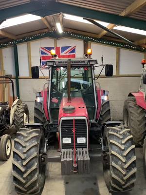 A post by @farm_hub_ on TikTok caption: New decal from @Flatout Decals looking the part on the 3120! Check him out for any decals, air freshners, key rings and much more. 🚜🌾 #agriculture #agri #masseyferguson #decals #fyp #Summer #silage #3120 #country #tractor #ag 