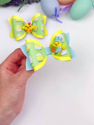 A post by @miss.o.crafts on TikTok caption: 🐰🎀✨ Hop into Easter with our Hair Bow tutorial using Plastic Template # 16! 💖✂️ Craft your own adorable bow and add a touch of charm to your holiday look! 🛍️✨ Get the template now and let's start crafting! 🌟🐣 #EasterHairBow #DIYCrafts