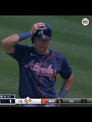 A post by @gifs_baseball on TikTok caption: Jarred Kelenic's 12-pitch AB against Bowden Francis who was using the pitch clock to his advantage on many pitches. #MLB #braves #mariners #atlanta #seattle #baseball