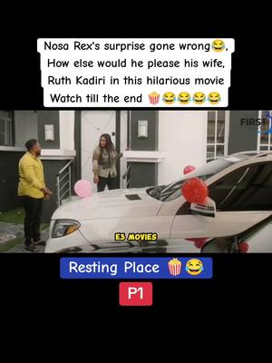 A post by @e3.lyrics on TikTok caption: Nosa Rex's surprise gone wrong😂, How else would he please his wife, Ruth Kadiri in this hilarious movie Resting Place 📹🍿😂 Follow for more 🎬🍿 #fyp #fyf #trending #abidoshaker #abidoshakermovie #naijamovies #movietok #movie #nollywood #nollytitok #trendingvideo #trending #moviestowatch #nollywood #nollywoodmovies #foryoupage #xyzbca #tiktokindia #tiktokusa #tiktokuk🇬🇧 #tiktoknigeria🇳🇬 #tiktokuganda #tiktoksouthafrica #tiktokghana🇬🇭 #tiktokkenya #e3movies #zubbymichael 