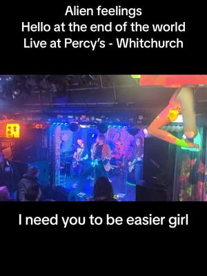 A post by @alienfeelingsmusic on TikTok caption: Hello at the end of the world live from Percys bar in Whitchurch! We’re back there tomorrow, its free entry so come and check it out ❤️   @Becka Leanne Hood @Luke Bush Harrington @Soul  @Alien feelings #fyp #music #punk #alternative #grunge #rockband #alienfeelings #musicians #rockfans #gigs #liveband #gig #wrexham #welsh #rock #rockmusic #liveperformance #singing #rocksinger 