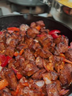 A post by @theogkitchenwitch on TikTok caption: These hot pepper steak bites are in our dinner rotation weekly!!🥩 shout out to the best butchers in NJ at Lennys Colonial Ranch!!🔪 #EasyRecipe #steaktiktok #foodtiktok #texasholdem 