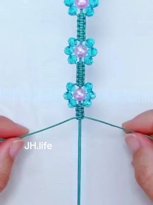 A post by @jh.life_handmade on TikTok caption: How to make beads bracelet  #fyp #ropetutorial #LearnOnTikTok #tutorial #giftideas #bracelet #bracelets #macrame 