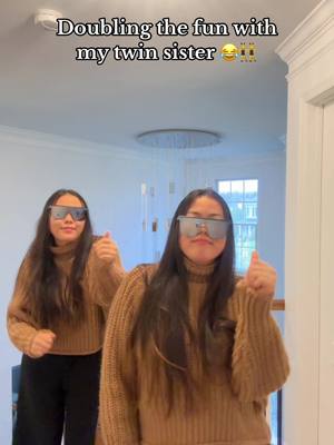 A post by @twinlifebz on TikTok caption: Doubling the fun with our first dance as twins.  @bramaza @Zuura Ramazanova #twins #twinsisters #twinsdancing #tiktokdance #vypシ #fypシ #fypage #viral #havingfun #recomendation #рекомендации #vypシ😁 #👯‍♂️ 