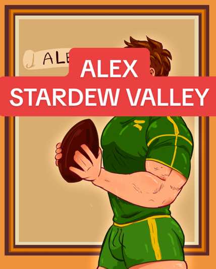 A post by @unkown_simp on TikTok caption: The competative glint of a pro gridball player. (I just wanted an excuse to draw my man ❤️) - - #stardewvalley #stardew #whiskey #alex #stardewvalleyalex #stardewvalleybachelors 