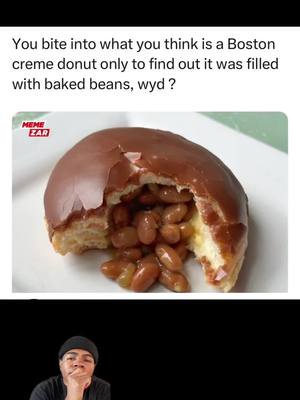 A post by @biggerpicturemont on TikTok caption: Wyd if you bite into this ? 😂 #trending #foryou #fyp #food #donut  #kai #adin #biggerpicturemont 