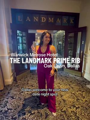 A post by @sashazavala on TikTok caption: Dallas, welcome to your new Date Night spot! Step into a world of vintage elegance at @The Landmark Prime Rib, located inside the lovely @warwickmelrose Hotel, where Dallas' rich history and culinary delights come together.  Here you will be able to enjoy an extensive wine selection, meticulously crafted Prime Rib cuts, and an iconic carving cart dating back to the 1940s, which will transport you to an era of sophistication and charm. Whether it's a romantic date night or a special evening out, The Landmark Prime Rib is calling your name!  And what's a perfect night without some soulful music? Join them for Jazz at the Library Bar where the ambiance is as enchanting as the music itself. 🎶✨  Send this to your friends and follow form more Dallas- Fort Worth dining ideas.  📍LOCATION: 3015 Oak Lawn Avenue, Dallas, TX 75219 __ @endicottpr #landmarkprimerib #primerib #warwickhotelsandresorts #warwickmelrose #dallasdrinks #houseofprimerib #thelibrarybar #dallasbars #oaklawndallas #dallaseats #texaseats #dallasrestaurants #newdallasrestaurants #upscaledining #jazzclub #jazzpianist #jazzmusic #livemusicdallas #steakhouse #dallashotels #dallasblogger #thingstodoindallas #dallasfoodies #dallasteakhouse 