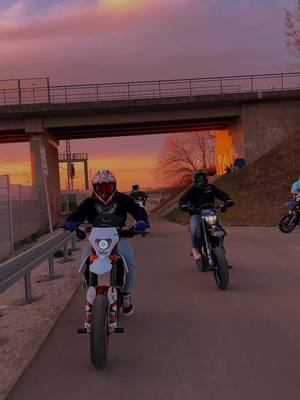 A post by @motoszn on TikTok caption: everything is better with warm weather and the guys #fyp #safe #bike #Summer #sun #sunset 