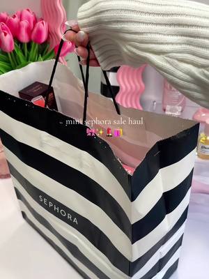 A post by @jessgaciaa on TikTok caption: retail therapy 🛍️✨🤍 #sephora #sephorasale #sephorasale2024 #sephorahaul #sephorashopping #shoppinghaul #sephoraunboxing #haul #beauty #makeup #makeupunboxing #skincare #patrickta #charlottetilbury #gisou #glowrecipe #ouai #toofaced #tower28 #rarebeauty #clarinslipoil #summerfridays #laneige #kosas #fentyskin #soldejaniero #touchland #sephoracollection #minisephorahaul #asmrunboxing #asmr #fyp #foryoupage #aesthetic #pinkaesthetic