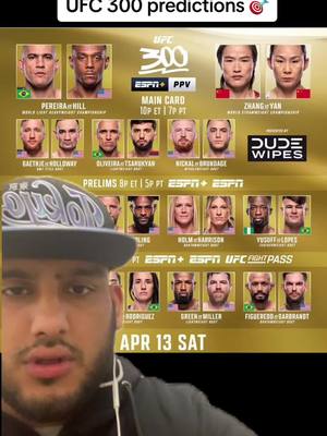 A post by @mzzz_official on TikTok caption: What you guys think? #fyp #foryou #ufc300 #predictions #viral 