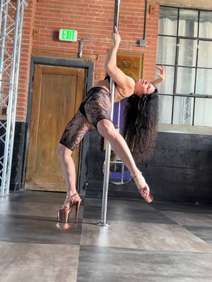 A post by @ruby_licous on TikTok caption: Who even thought of heels with a pole anyways? #hard #tricky #dance #pole #poledance #fyp 