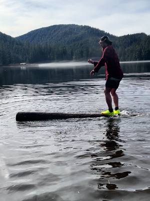 A post by @turbotomlancaster on TikTok caption: Log Rolling at Ward Lake in Ketchikan, Alaska a couple weeks ago! #log #rolling #alaskalakes #alaska #southeastalaska #wardlake #ketchikan #logrolling #loggersports #logger #sports #lumberjacksports #lumberjack #coldwater #cold #water #lakes 