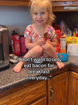 A post by @durkwade on TikTok caption: We need an endless supply of bacon. #fyp #toddlersoftiktok #bacon #kids #parentsoftiktok #parenting #breakfastideas 