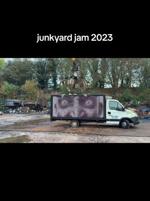 A post by @perspicere on TikTok caption: junkyard jam 2023. full video of the production and destruction of my piece 