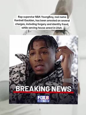 A post by @liltop_media on TikTok caption: Rap superstar NBA YoungBoy, real name Kentrell Gaulden, has been arrested on several charges, including forgery and identity fraud, while serving house arrest in Utah. #nbayoungboy #youngboyneverbrokeagain #nbayoungboy_media #ybbetter #4kt #4ktrey #liltop_media 