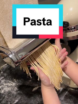 A post by @aubreyrosefit on TikTok caption: Make homemade pasta with me! #kitchenaid #homemadepasta #kitchenaidpasta #pasta #homestead #MomsofTikTok #fyp 