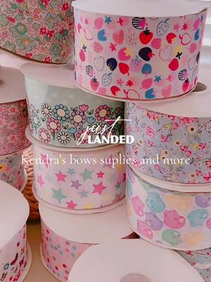 A post by @kendrasbows on TikTok caption: Ribbon Available 🌸🌸🌸#ribbons #materialparamoños #april #bows #materialforbows #bowsforsale🎀🎀 