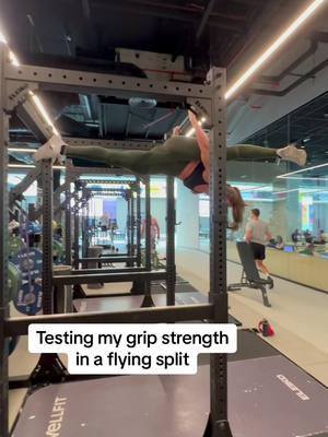 A post by @larsdiaries on TikTok caption: How would I land if I let go? 🥴 #fypシ #GymTok #splits #flexible #challenge 