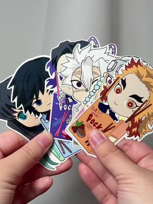 A post by @shilo.cosplay on TikTok caption: Just got these adorable Hashira stickers from @Kyra💖💜💙! They're absolutely amazing! If you're into Demon Slayer and anime, you've gotta check out Kyra's Etsy shop. Big thanks to Kyra for the stickers (and the extras) I absolutely love them!!😭💖💖 . #demonslayer #kimetsuniyaiba #kimetsu_no_yaiba #anime #stickers #鬼滅の刃 #rengoku #shinobu #muichiro #sanemi #tengen #giyuu 