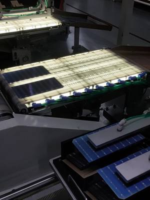 A post by @giftsunsolar on TikTok caption: Cell sorting#solarpanel #factory #automatic 