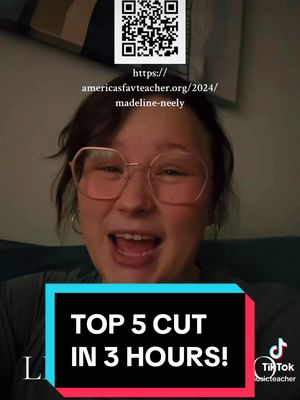 A post by @yellowmusicteacher on TikTok caption: VOTING ENDS TONGIHT! Link in bio and in comments. #americasfavoriteteacher #top5 #voting #fouryou #fyp 